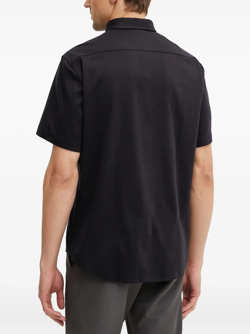 BOSS Overhemd met logopatch en korte mouwen - Zwart