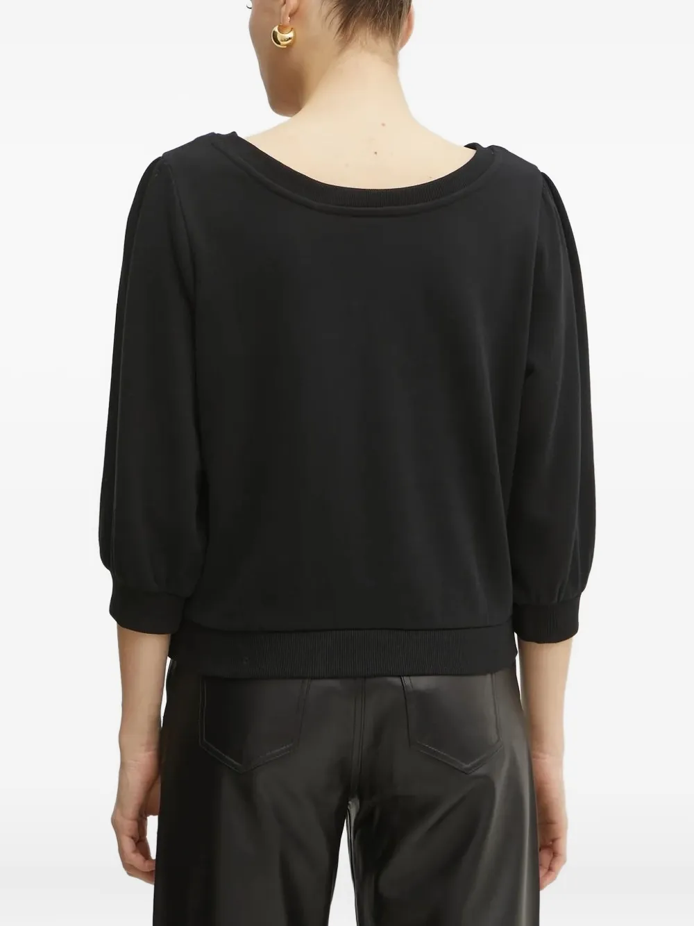 BOSS logo-embroidered sweatshirt Zwart