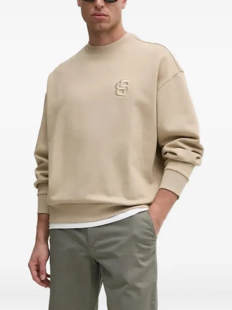 BOSS logo-embroidered crew-neck sweatshirt