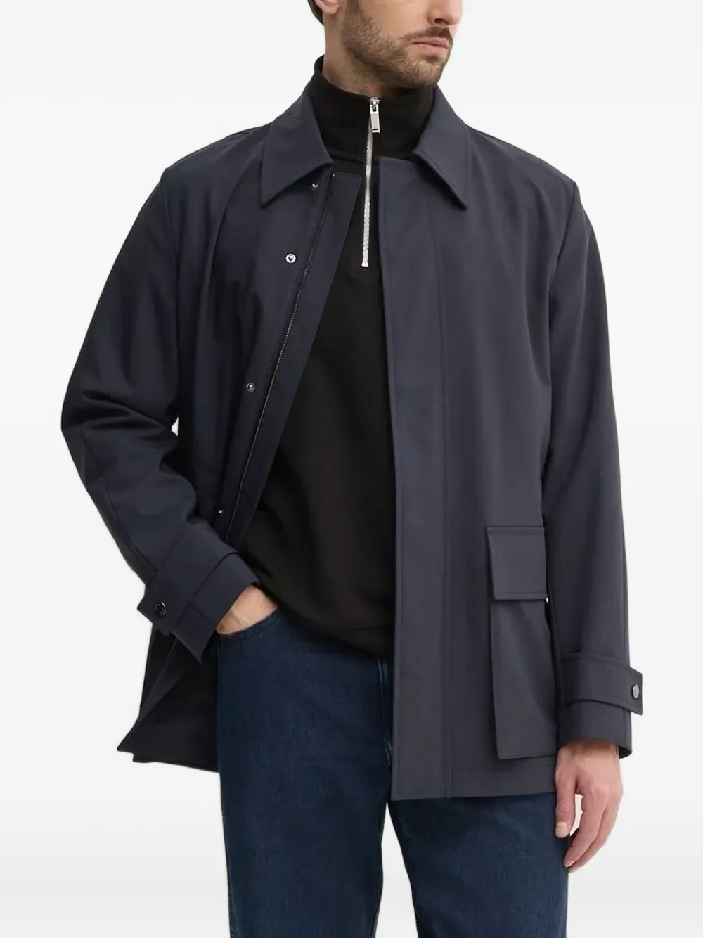 BOSS patch-pocket jacket - Blu
