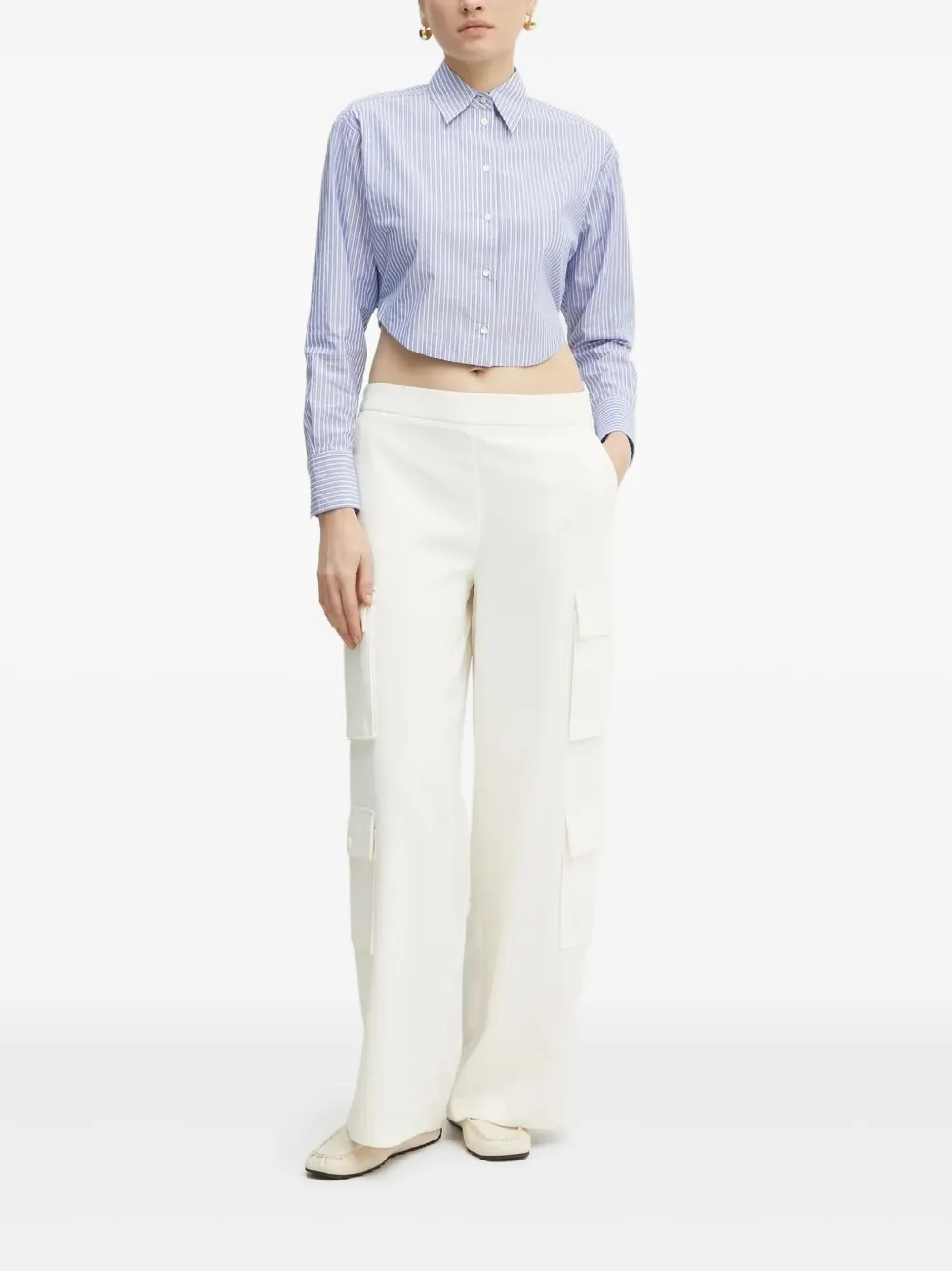 BOSS Gestreept blouse Blauw
