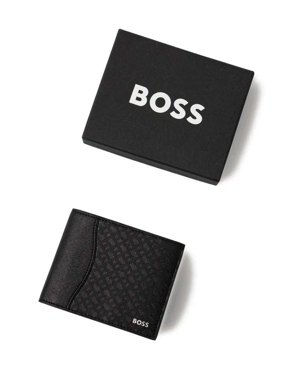 textured bi-fold wallet