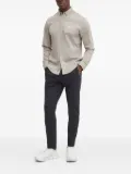 BOSS textured logo-print shirt - Neutrals