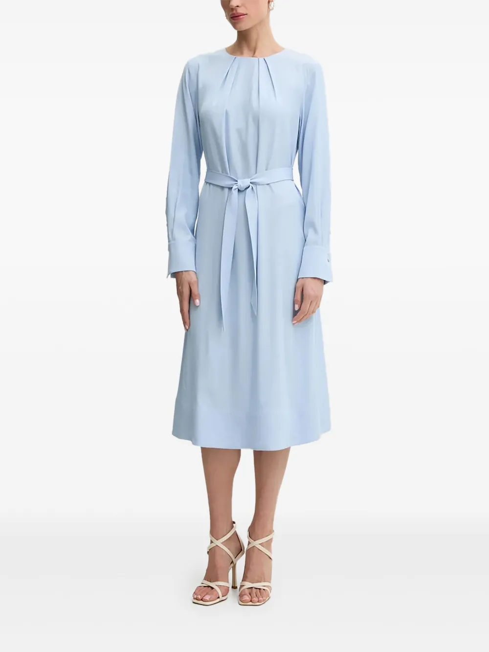 BOSS belted midi dress | Blue | Image 1