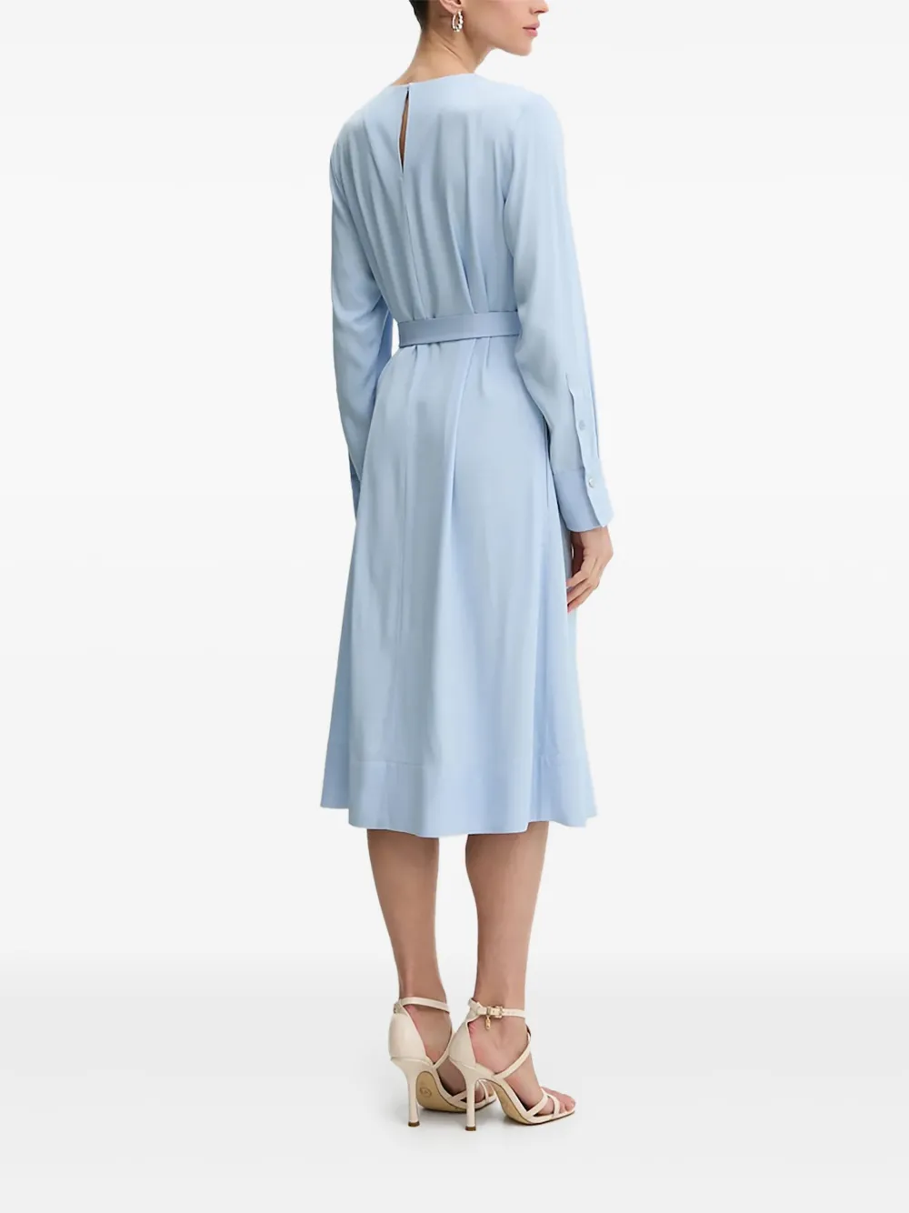 BOSS Midi-jurk met ceintuur - Blauw