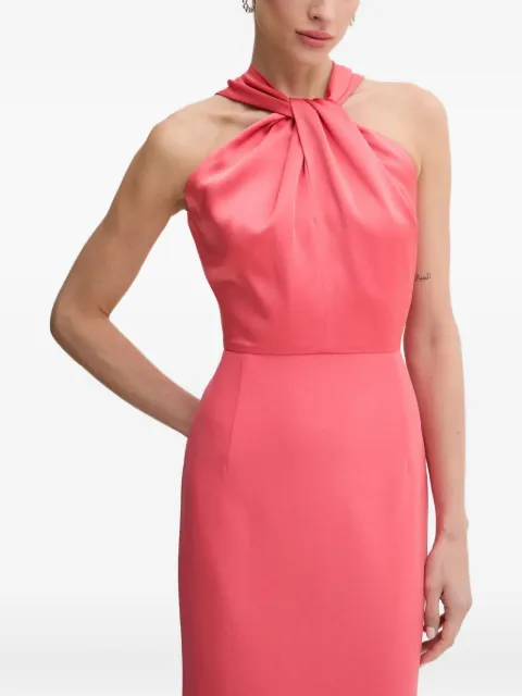 BOSS knotted halter neck dress