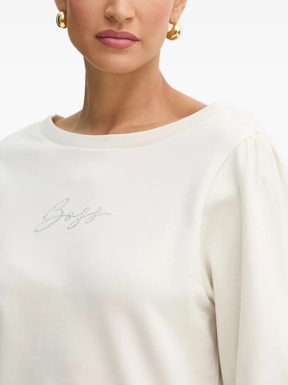 BOSS rhinestone-embellished sweatshirt Wit
