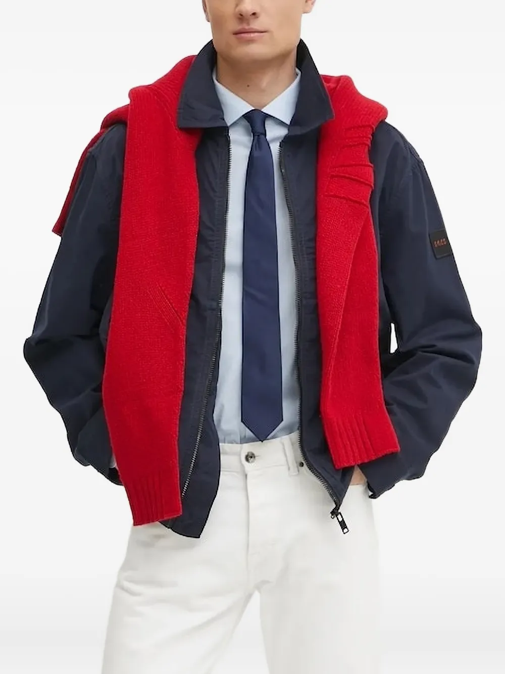 BOSS zip-fastening patch-pocket jacket | Blue | Image 1