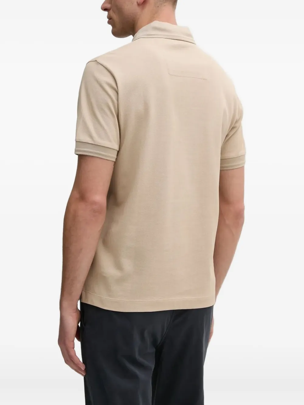 BOSS logo-embroidered polo shirt - Beige