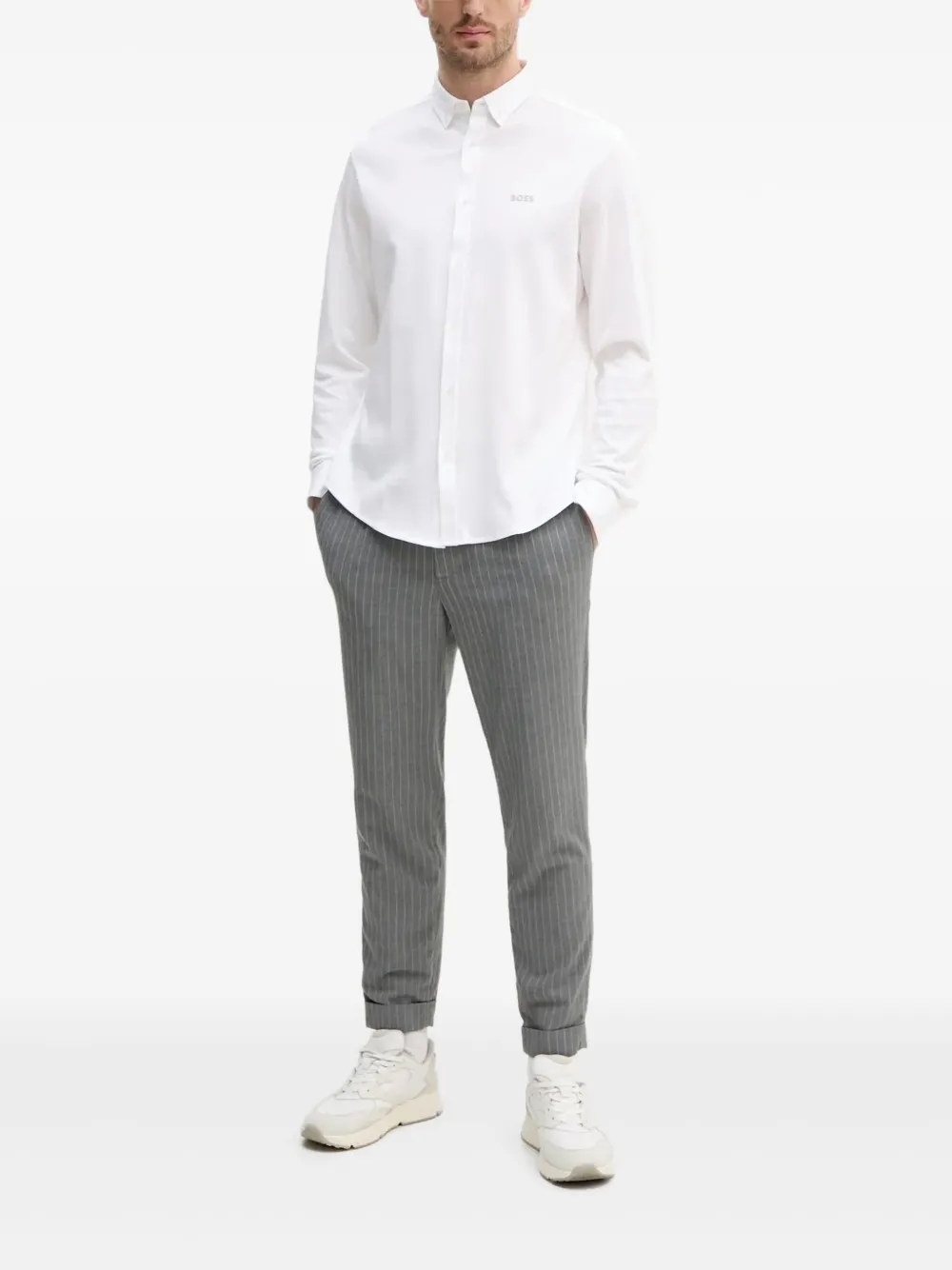 BOSS logo-print shirt Wit