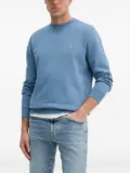 BOSS logo-patch crew-neck sweatshirt - Blue