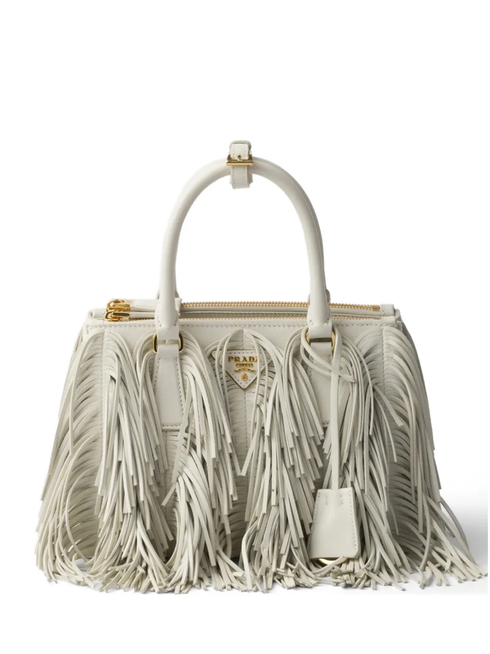 Prada Kleine Galleria Handtasche aus Leder - Weiß