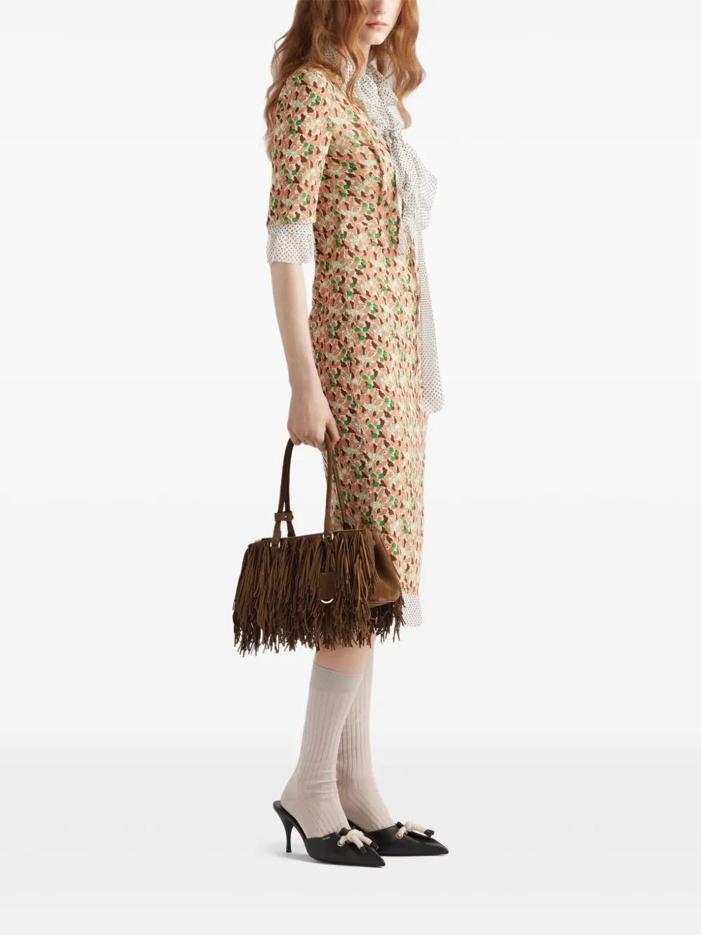 Prada Medium Galleria suède shopper - Bruin