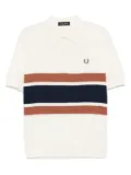 Fred Perry panelled knitted polo shirt - Neutrals