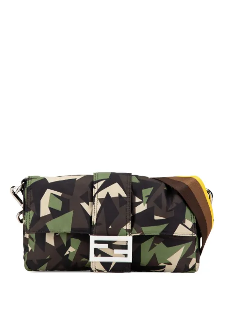 Fendi Pre-Owned bolsa satchel Nylon Camouflage Convertible Baguette 2000-2010