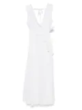 P.A.R.O.S.H. fringe-detailed midi dress - White