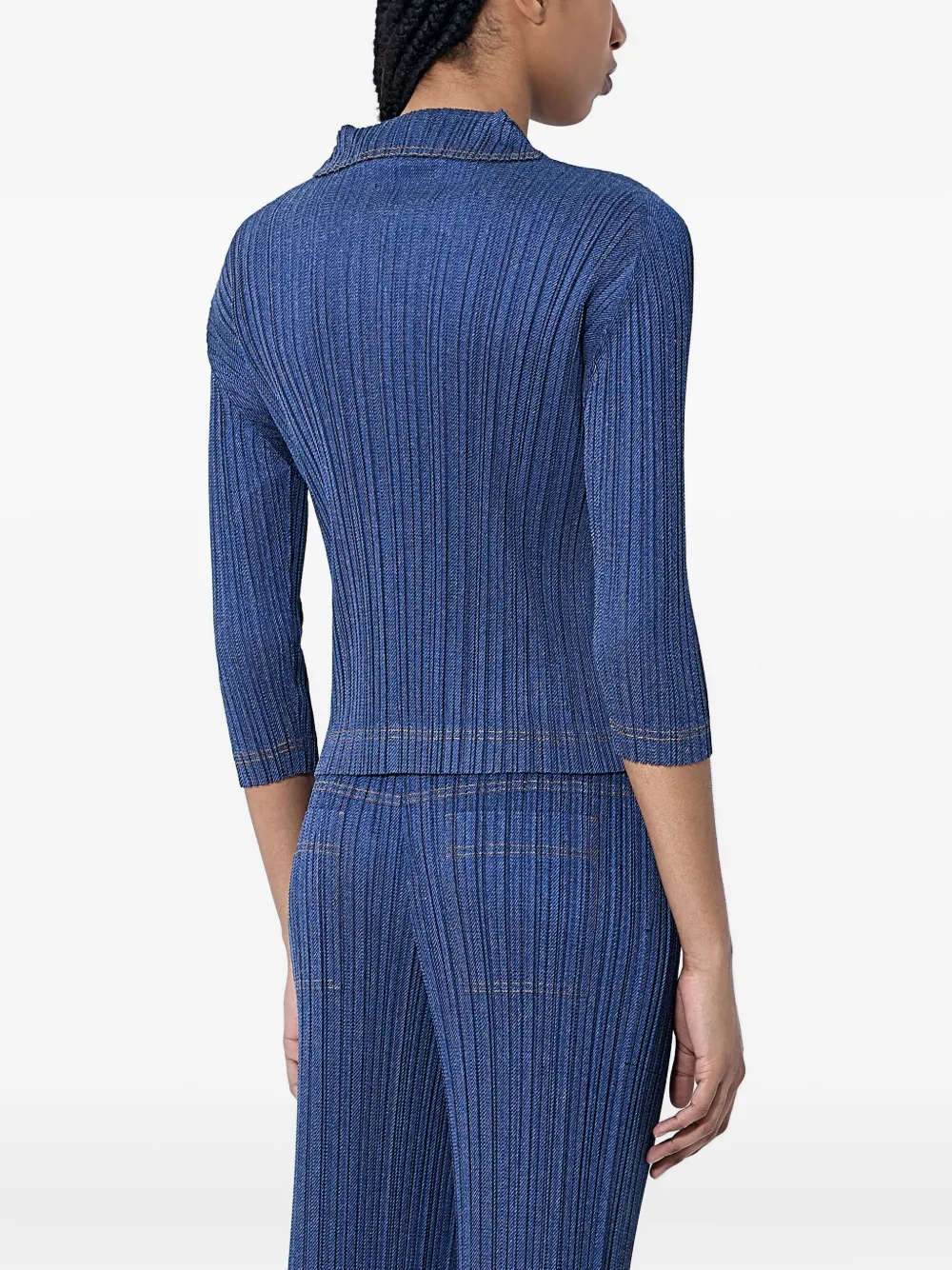 Pleats Please Issey Miyake Geplooide polotop Blauw
