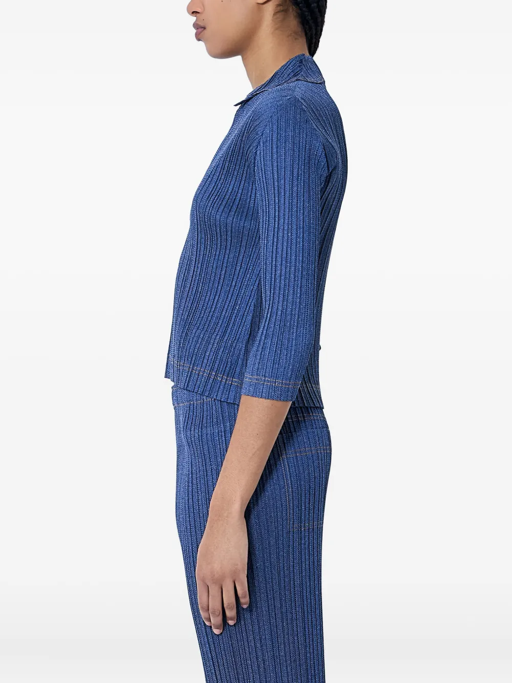 Pleats Please Issey Miyake Geplooide polotop Blauw