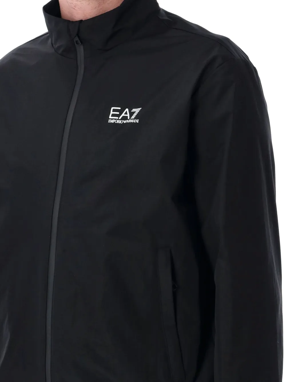 Ea7 Emporio Armani Lichtgewicht jack met logo Zwart