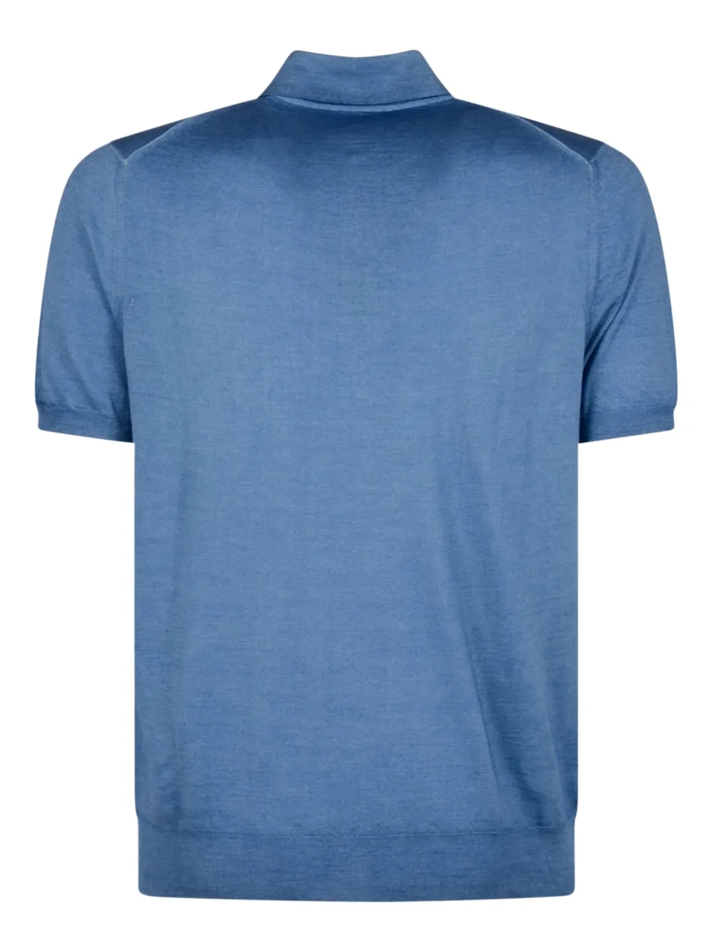Canali Fijngebreid poloshirt - Blauw