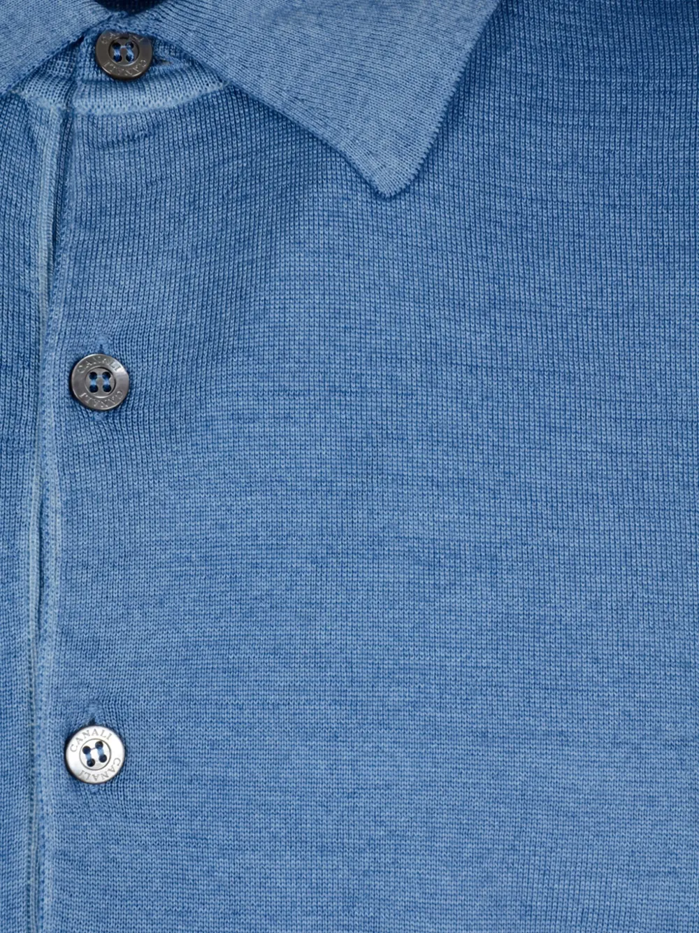 Canali Fijngebreid poloshirt Blauw