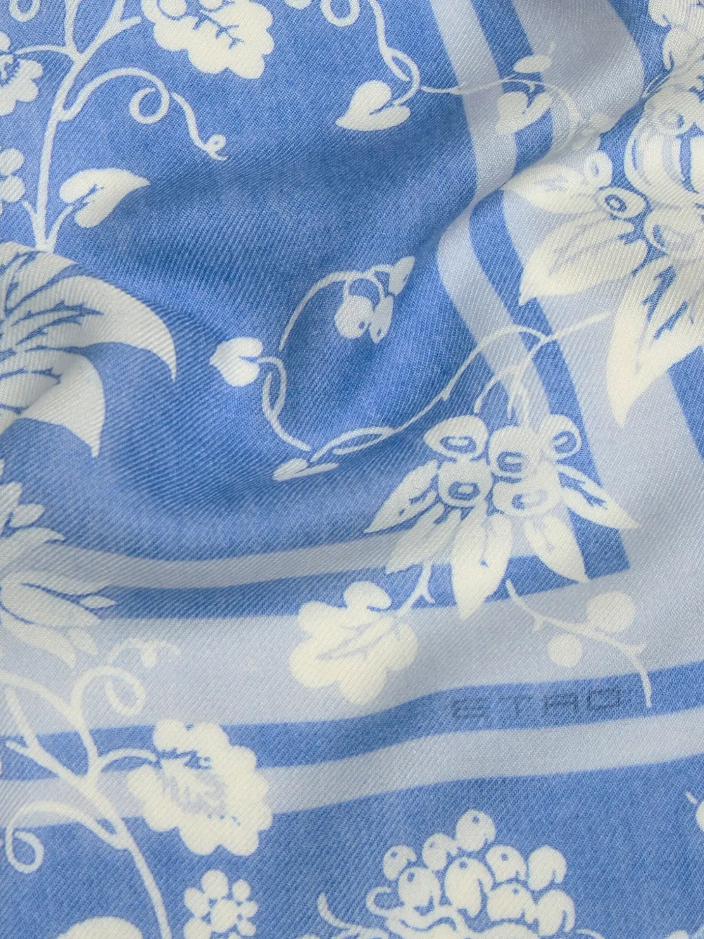 Etro Floral-print Scarf In Blue