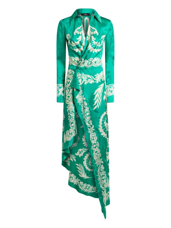 ETRO Wrap Dress | Green | FARFETCH