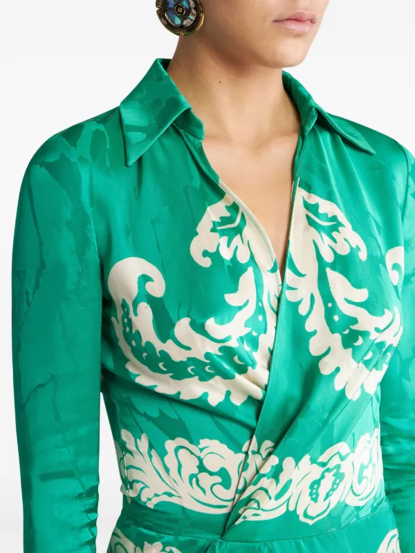 ETRO Wrap Dress | Green | FARFETCH