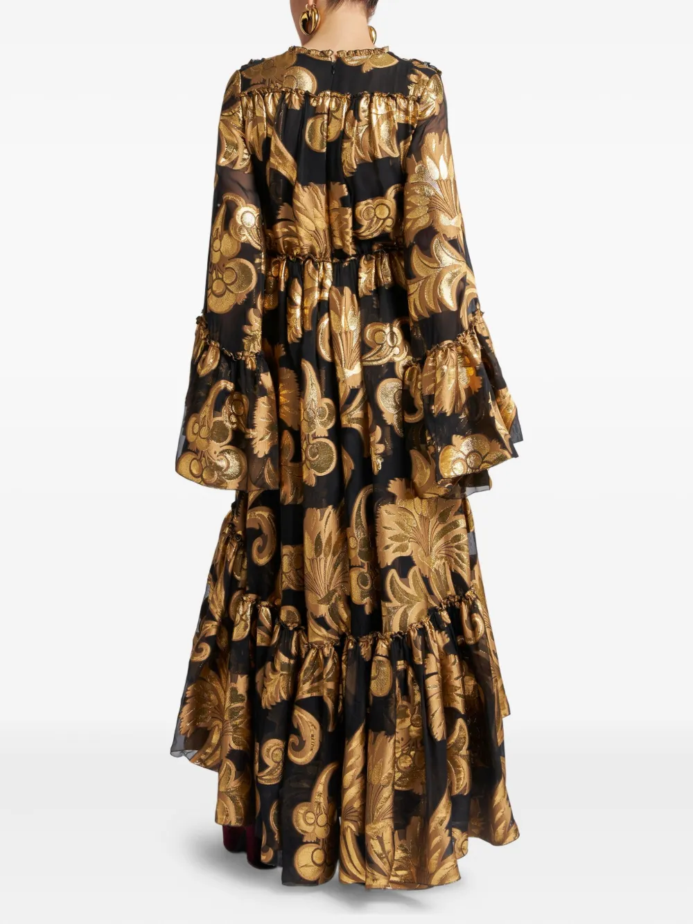 ETRO Jurk met ruches Zwart