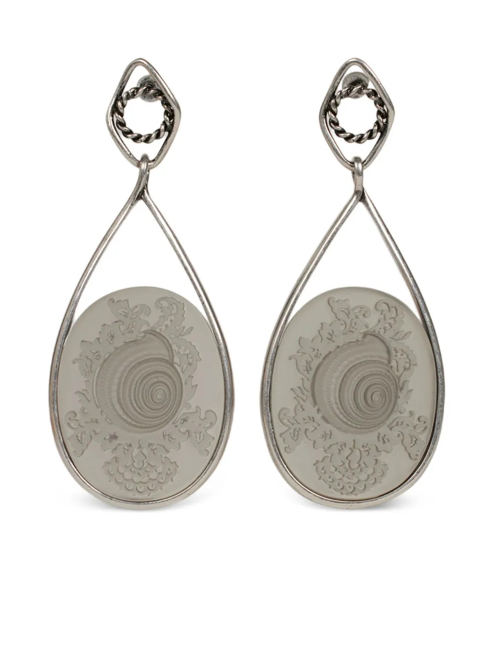 cameo-shell earrings
