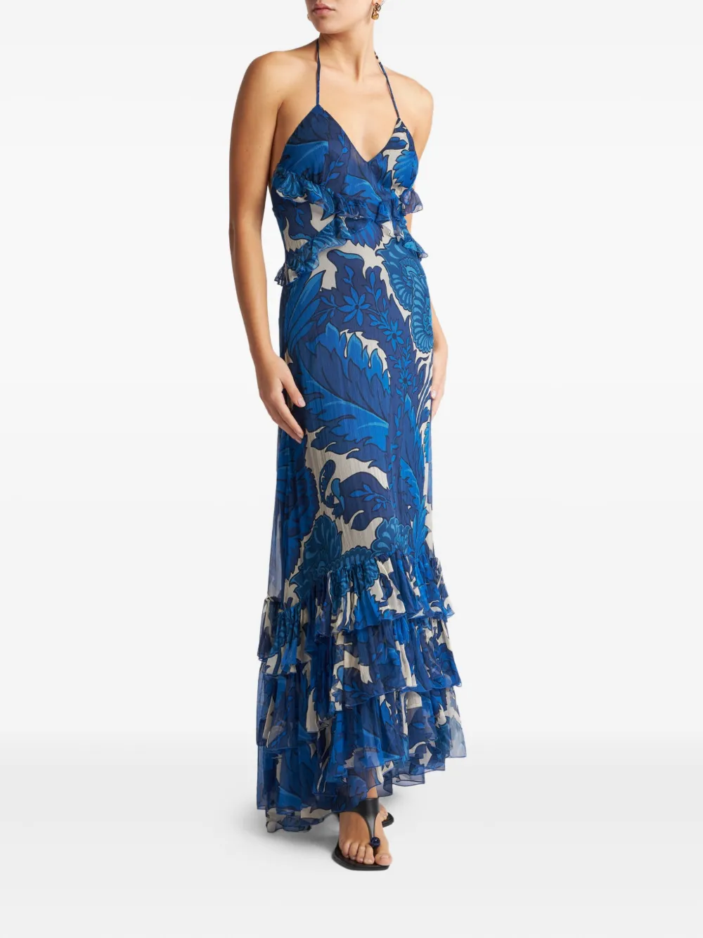 ETRO Jurk met ruches Blauw
