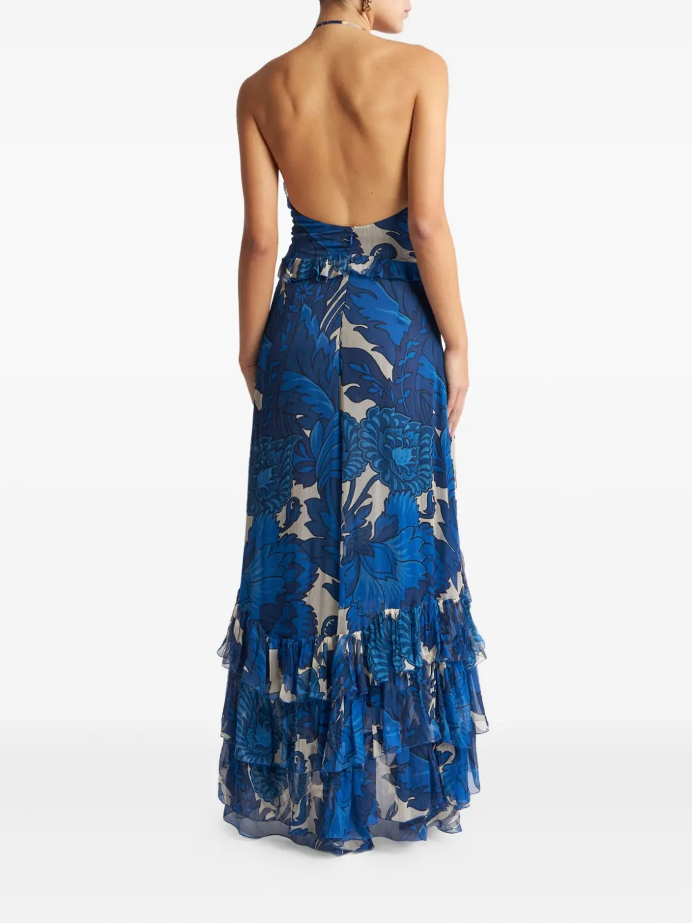 ETRO Jurk met ruches Blauw