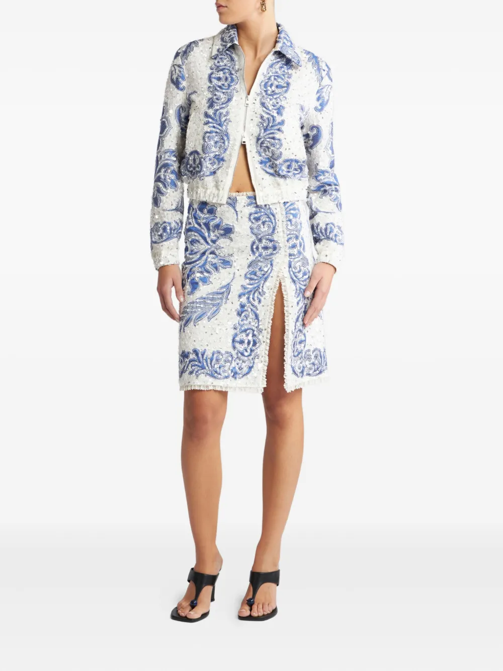 ETRO sequin-embellished cropped bomber jacket | Varsity Jackets | Image 2