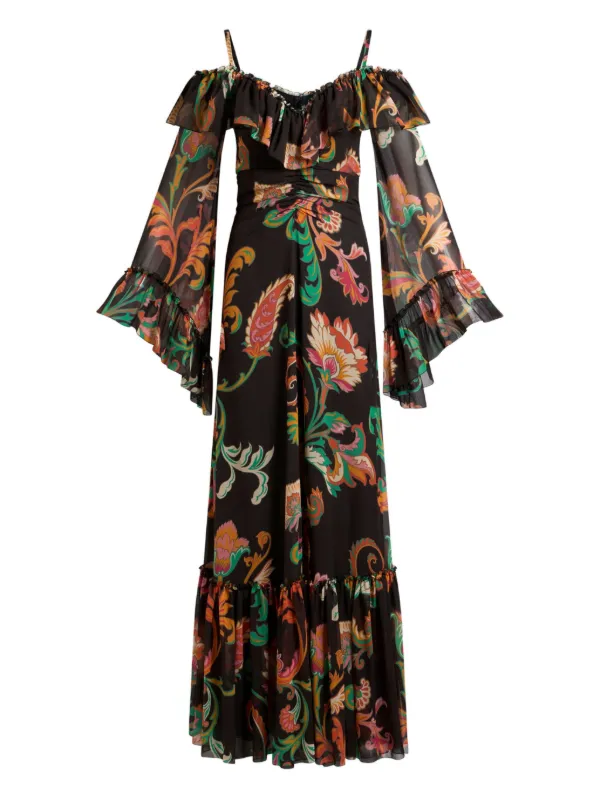 ETRO フローラル ドレス | ブラック | FARFETCH JP