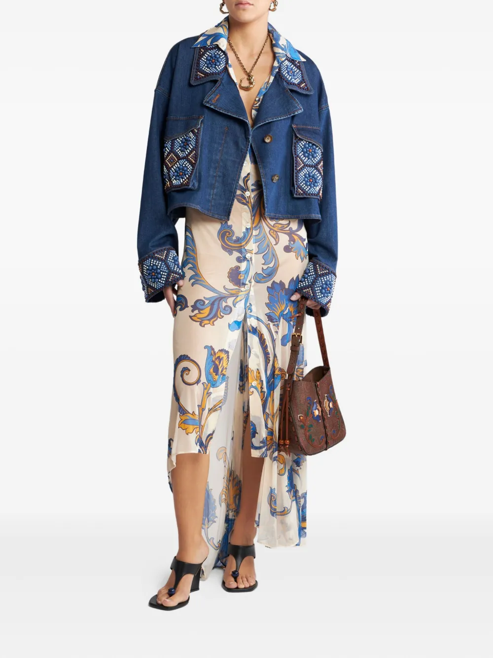 ETRO Cropped jack Blauw