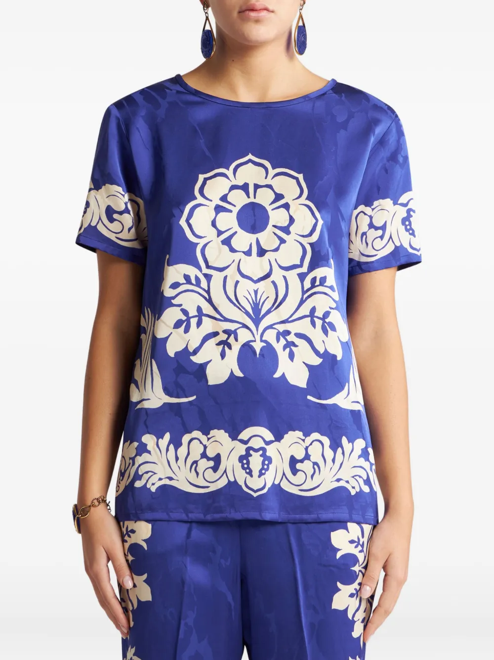 ETRO Shirt met bloemenprint Blauw