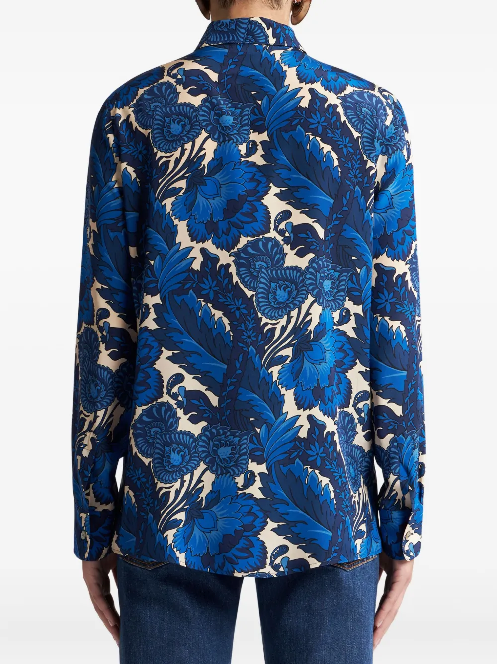 ETRO blouse met bloemenprint Blauw