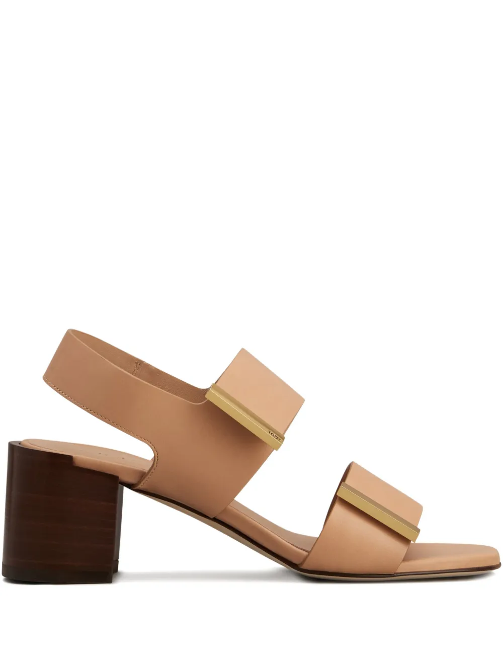 Tod's Leather Block-heel Sandals In Neutral