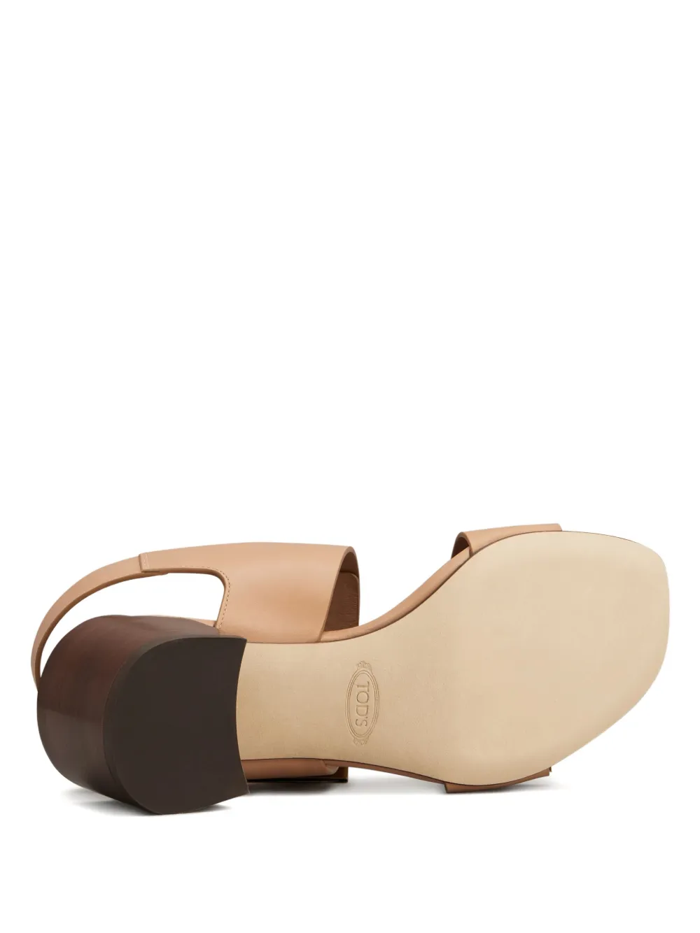 Tod's Leather Block-heel Sandals In Neutral