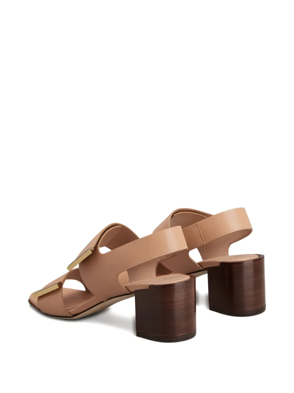 Tod's Leather Block-heel Sandals In Neutral