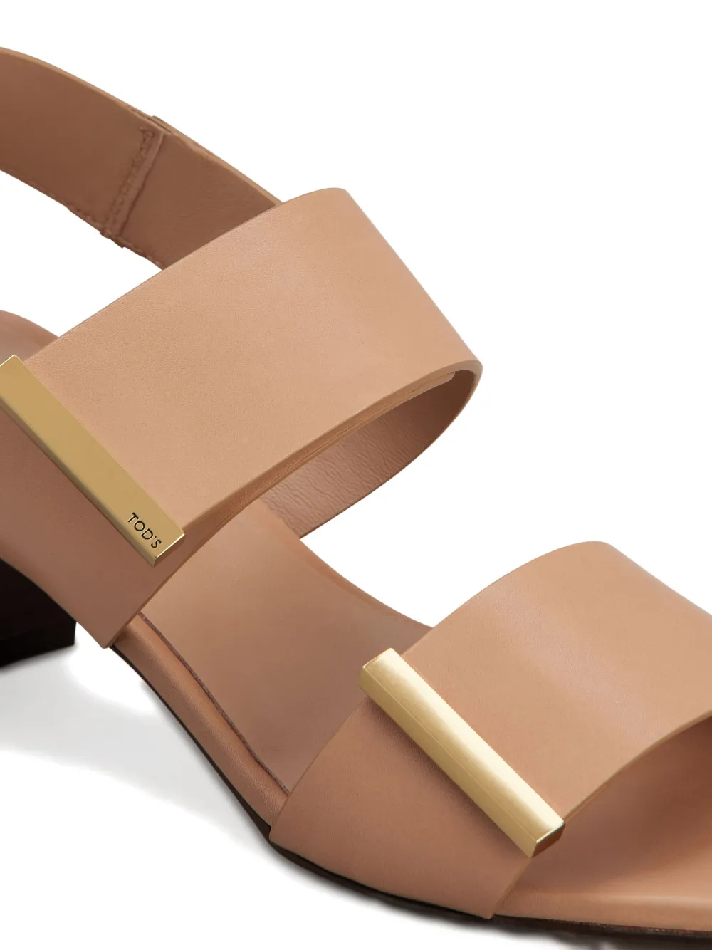 Tod's Leather Block-heel Sandals In Neutral