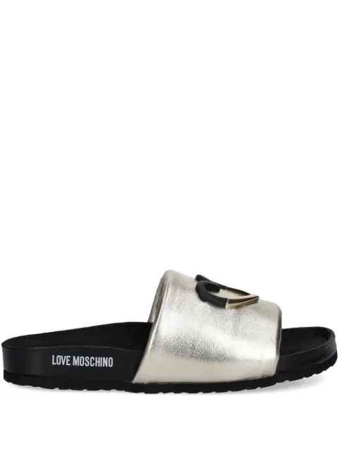 Love Moschino metallic slides