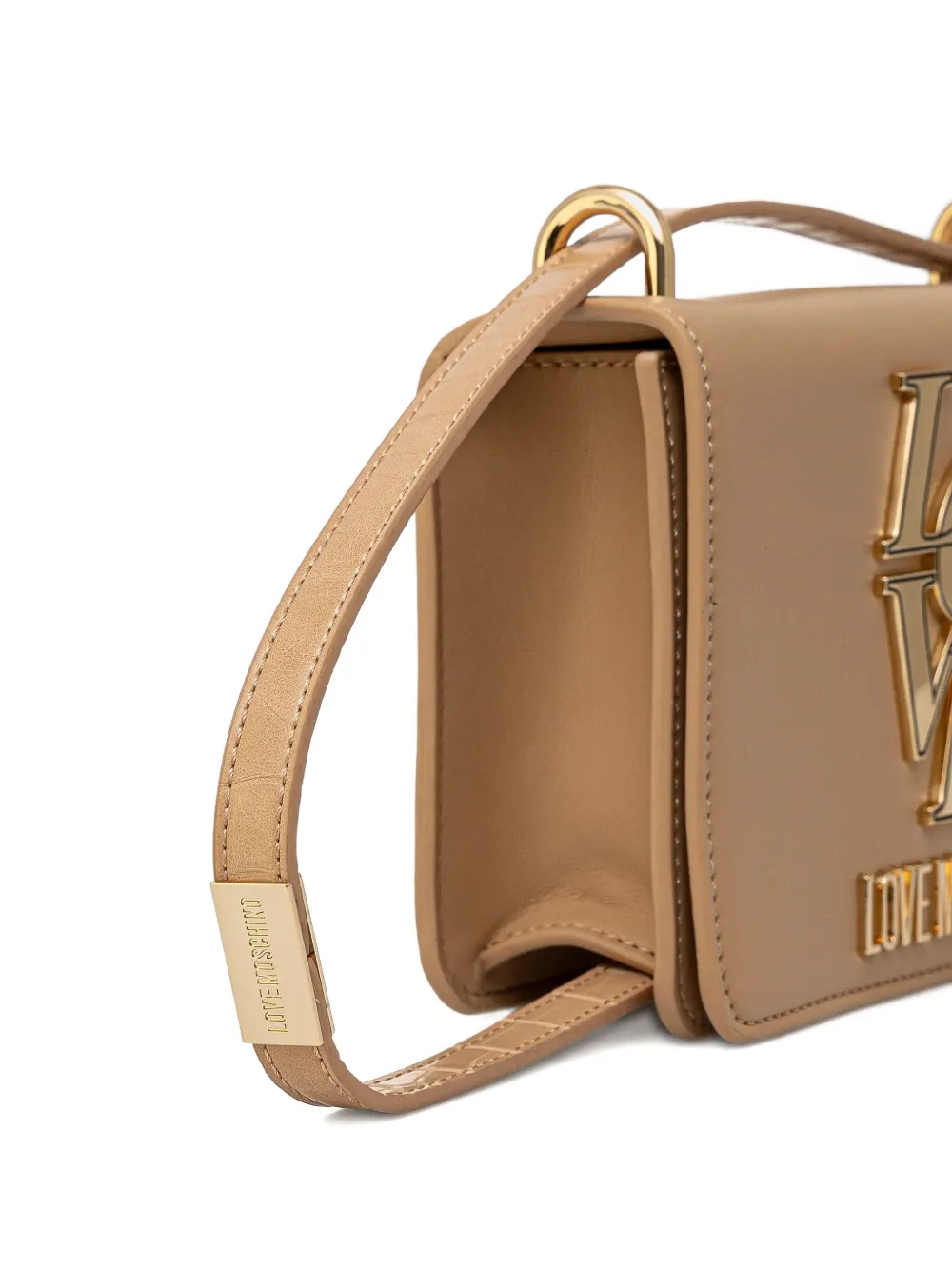 Love Moschino Small Logo-plaque Crossbody Bag In Brown