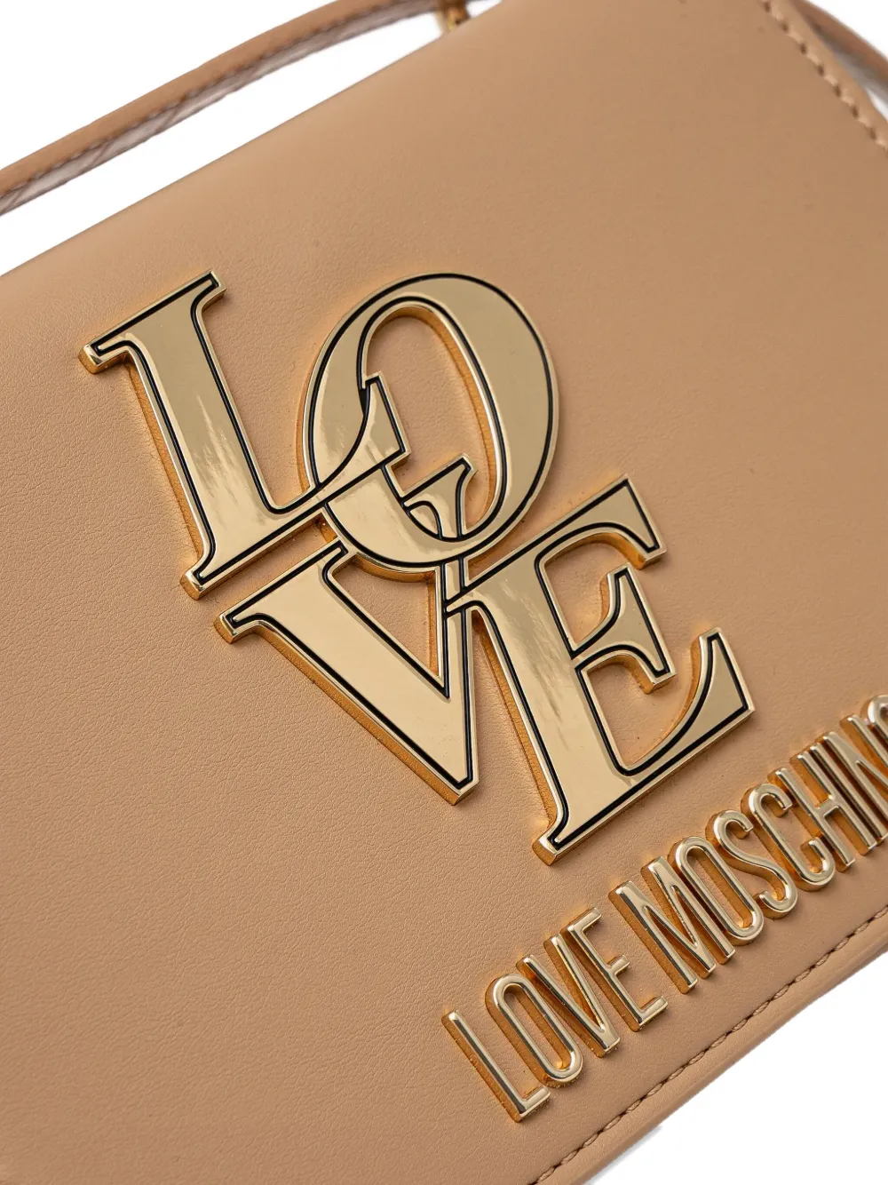 Love Moschino Small Logo-plaque Crossbody Bag In Brown