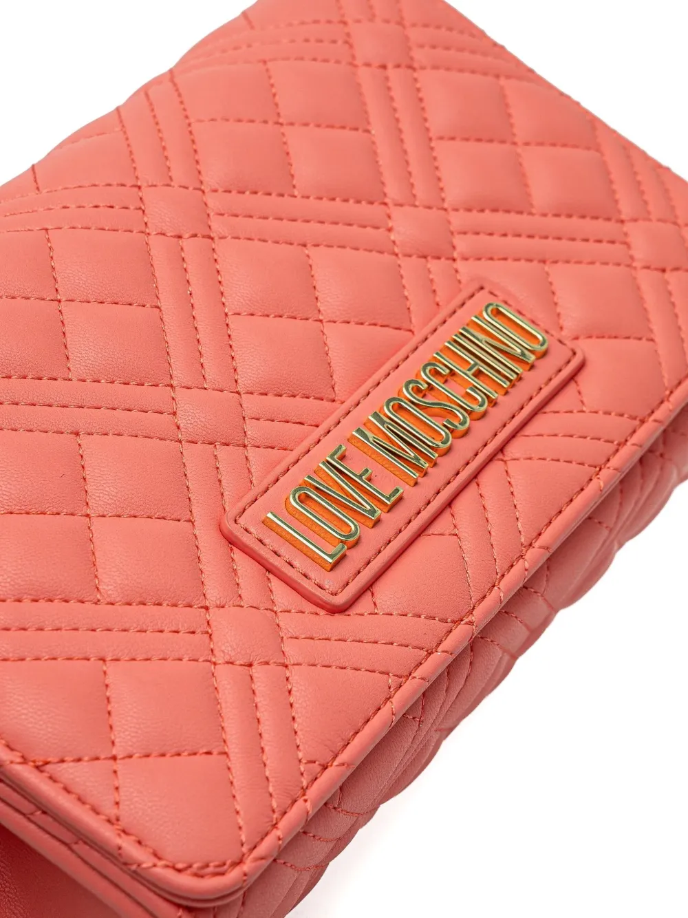 Love Moschino Quilted Crossbody Bag In Orange