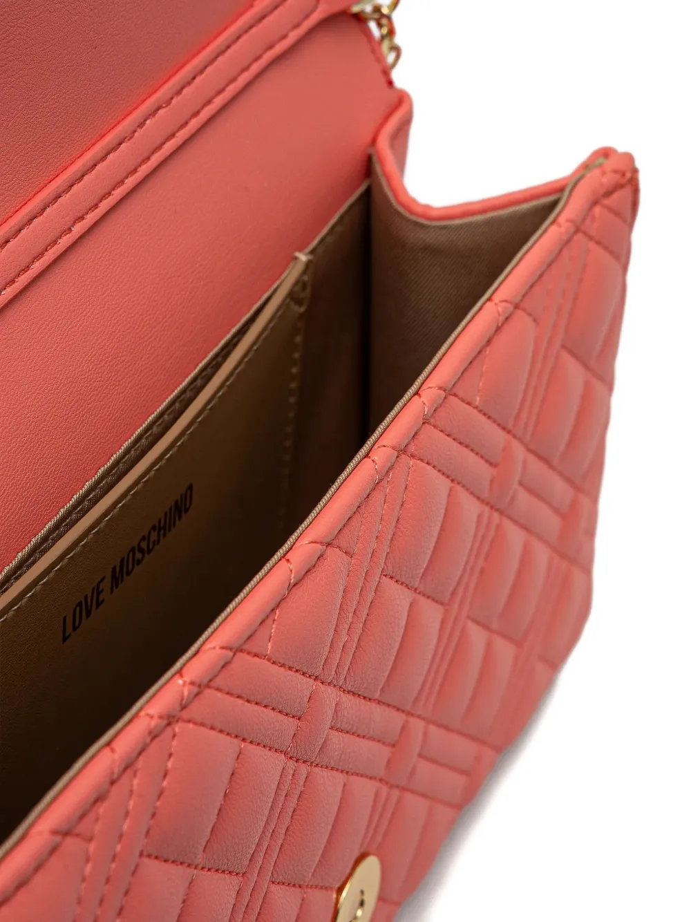 Love Moschino Quilted Crossbody Bag In Orange