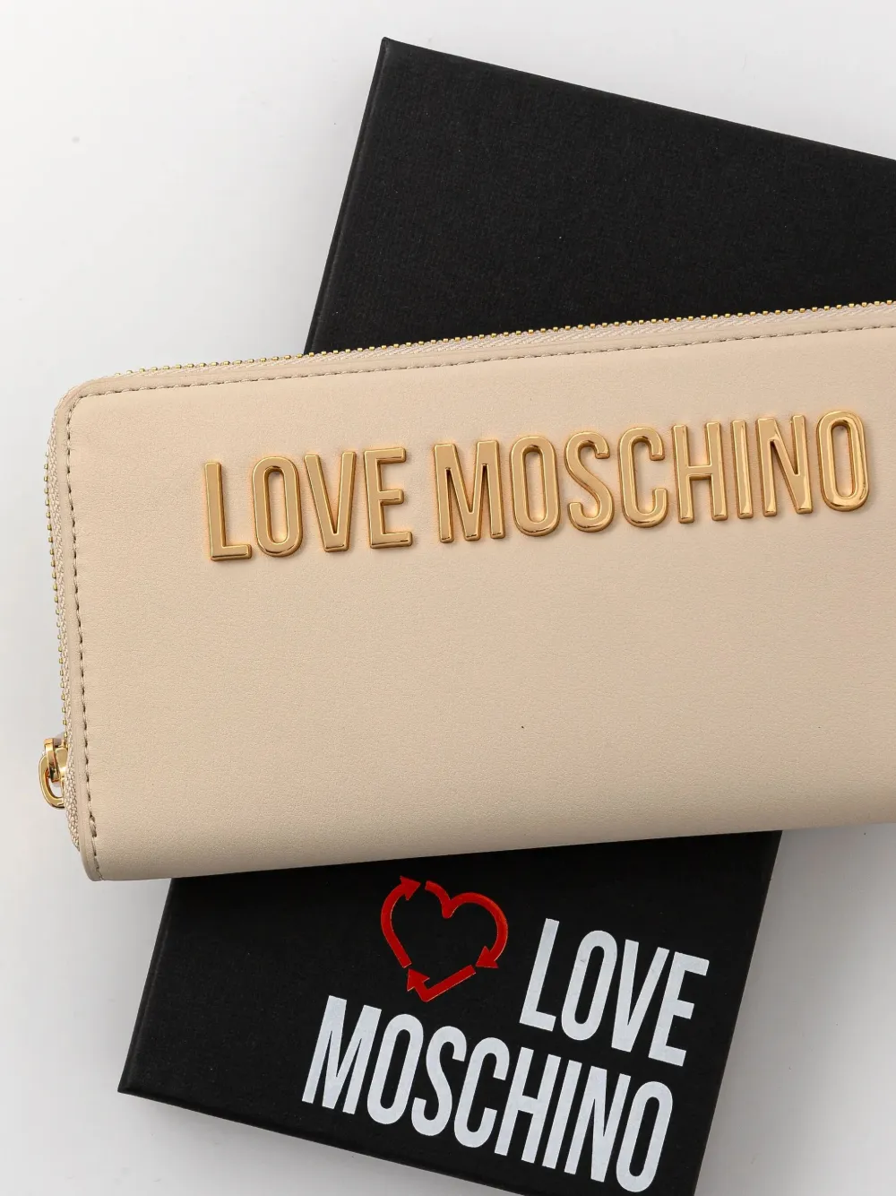 Love Moschino Portemonnee met logo Beige
