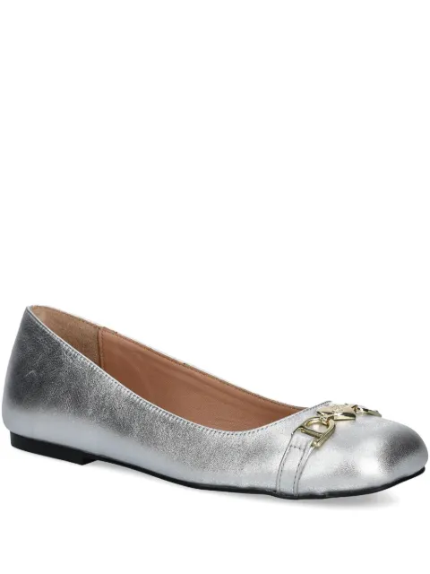 Love Moschino metallic ballerina shoes