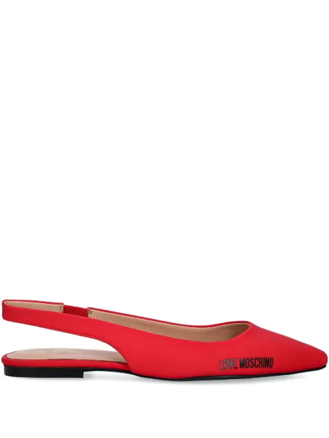 Love Moschino logo-print ballerina shoes