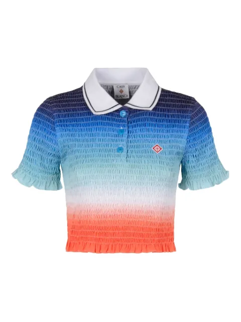 Casablanca smocked polo top